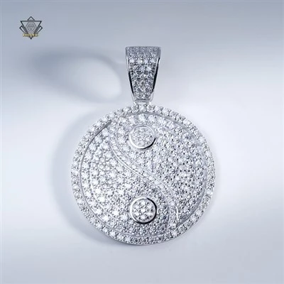 Moissanite Yin Yang Přívěsek stříbro 925